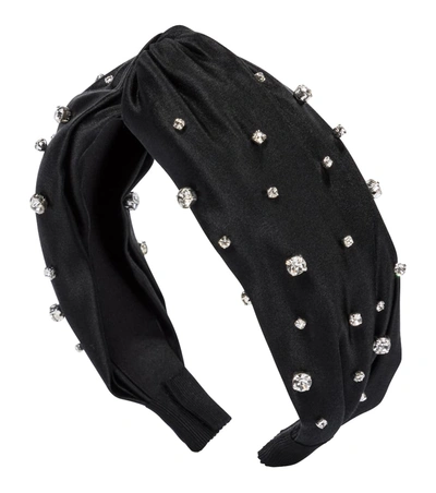 Jennifer Behr Lilian Crystal-embellished Knot Headband In Black