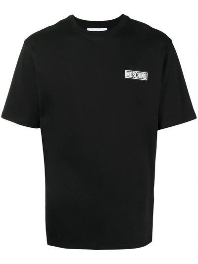 Moschino Logo-patch T-shirt In Black