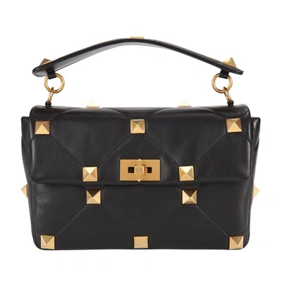 Valentino Garavani Large Roman Stud The Shoulder Bag In Nappa With Chain In 0no