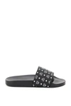 Mcm Monogram Logo Print Slide Sandals In Black (black)