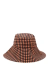 GANNI SEERSUCKER CHECK BUCKET HAT,11688795