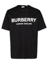 BURBERRY BLACK COTTON T-SHIRT,11688305