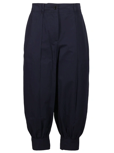 Jw Anderson Navy Blue Cotton Trousers
