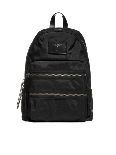 Marc Jacobs Logo Nylon Backpack In Black