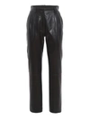 Dolce & Gabbana Leather Carrot Fit Trousers In Black In Black