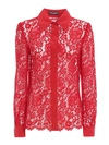DOLCE & GABBANA VISCOSE BLEND LACE SHIRT IN RED