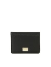 DOLCE & GABBANA METAL LOGO WALLET IN BLACK