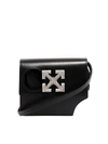 OFF-WHITE SMOOTH LEATHER CROSS BODY BAG IN BLACK