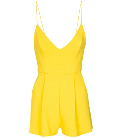 Alex Perry Kane Crêpe Playsuit In Yellow