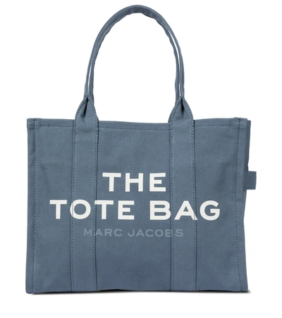 Marc Jacobs The Traveler Canvas Tote In Blue Shadow