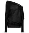 Tom Ford One-shoulder Cashmere And Silk-blend Sweater In Black