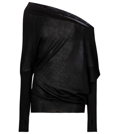 Tom Ford Off-shoulder T-shirt In Black