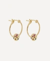 Polly Wales 18ct Gold Mini Rainbow Sapphire Spinner Hoop Earrings In Gold