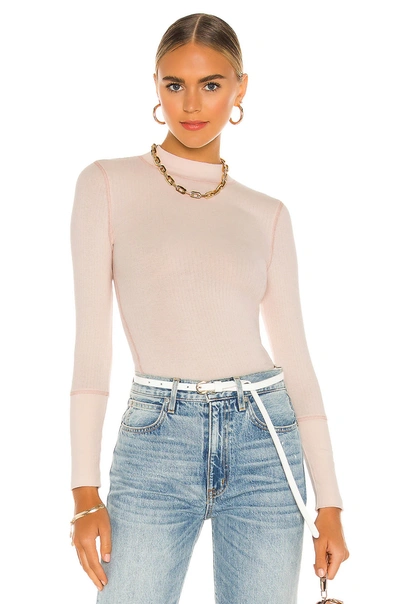 Free People The Rickie Mock Neck T-shirt In Moon Cake