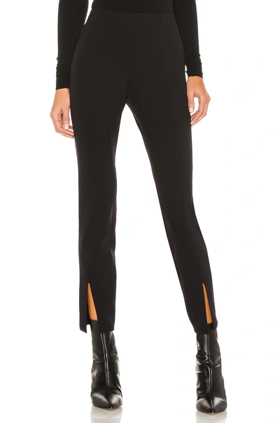 Theory Cropped Slit-cuff Trousers In Black