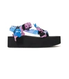 Arizona Love Bandana Wrapped Platform Sandals In Blue/pink