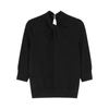 Erdem Rumer Twisted-neckline Cashmere-blend Sweater In Black