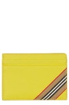 BURBERRY KIER ICON STRIPE LEATHER CARD CASE,8036652