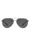 Prada 61mm Polarized Aviator Sunglasses In Gunmetal/ Grey