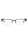 Versace 53mm Rectangle Optical Glasses In Matte Black