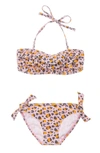 SNAPPER ROCK KIDS' LEOPARD PRINT BANDEAU TWO-PIECE SWIMSUIT,G15092