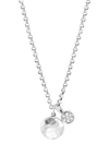 John Hardy Dot Hammered Double Pendant Rolo Chain Necklace In Blue Sapphire/ Silver