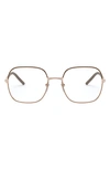 Prada 54mm Rectangle Optical Glasses In Brown/ Beige