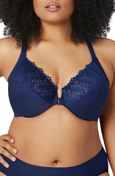 Glamorise Wonderwire® Front Close T-back Underwire Bra In Blue