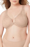 GLAMORISE WONDERWIRE FRONT CLOSE STRETCH LACE UNDERWIRE BRA,9245