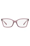 Michael Kors 54mm Rectangular Optical Glasses In Burgundy Crystal