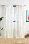 Anthropologie Embroidered Manette Curtain By  In White Size 50x63