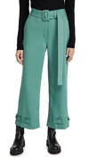 PROENZA SCHOULER WHITE LABEL BELTED RUMPLE PIQUE PANTS,PSWLL30165