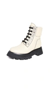 3.1 Phillip Lim Kate Zip Lug-sole Shearling-trimmed Leather Combat Boots In Creme Brulee