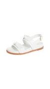 Alexandre Birman Clarita Bow Leather Slingback Sandals In White