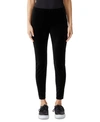 Eileen Fisher Petite Recycled Stretch Velvet Ankle Leggings In Black