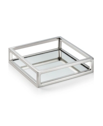 Classic Touch Mirrored Napkin Holder With Chrome Rails In Silver