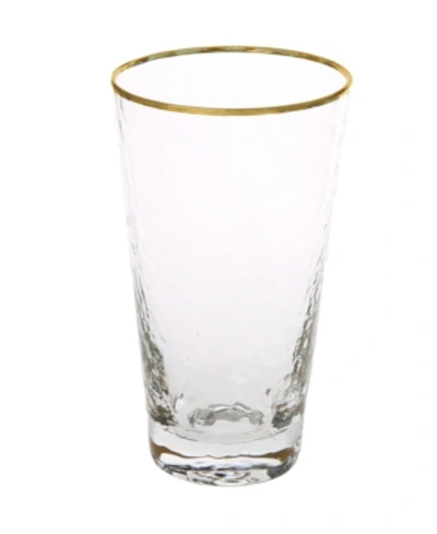 Classic Touch Set Of 6 Tumblers With Simple Gold Design