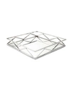 CLASSIC TOUCH SQUARE MIRROR TRAY WITH V-SHAPED DESIGNS