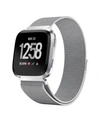 Posh Tech Unisex Fitbit Versa Silver-tone Stainless Steel Watch Replacement Band In Silver-tone