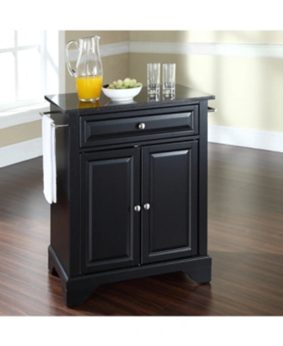 Crosley Lafayette Solid Granite Top Portable Kitchen Island In Black