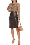 BURBERRY LEATHER PENCIL SKIRT,3074457345624746908