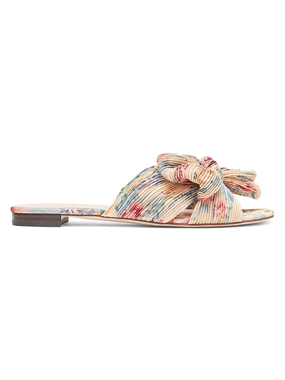 Loeffler Randall Daphne Flat Floral Sandals In Butter Multi Floral