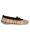 Burberry Women's Vintage Check Ballet Flats In Archive Be