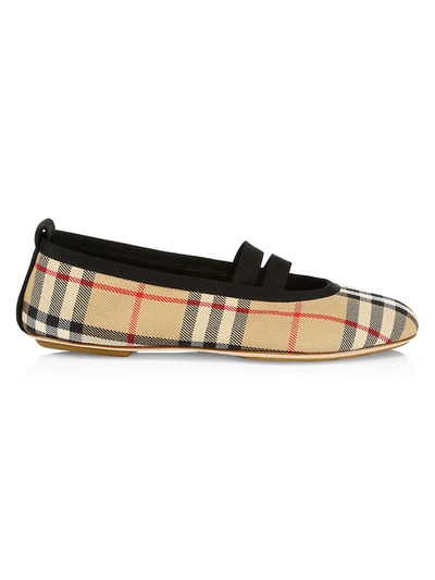 Burberry Women's Vintage Check Ballet Flats In Archive Be