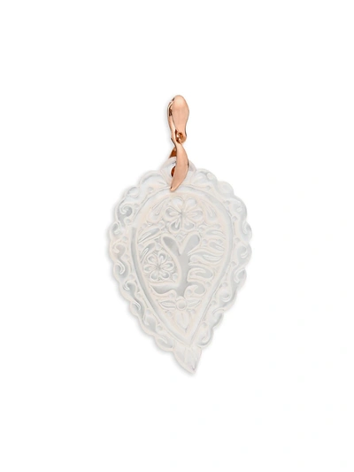 Tamara Comolli India 18k Rose Gold & Mother-of-pearl Leaf Pendant In Pink