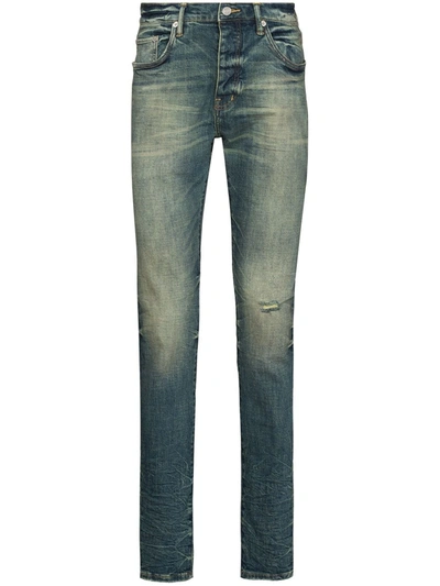 Purple Brand Low-rise Straight-leg Jeans In Blue