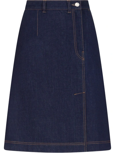 Dolce & Gabbana Deep Blue Denim Midi Skirt | ModeSens Dolce & Gabbana Deep Blue Denim Midi Skirt | ModeSens
