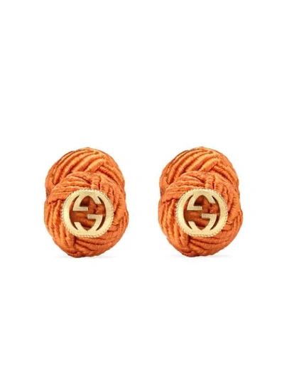 Gucci Interlocking G Rope Cufflinks In Orange
