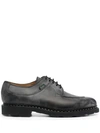 Paraboot Distressed Leather Lace-up Shoes In Black