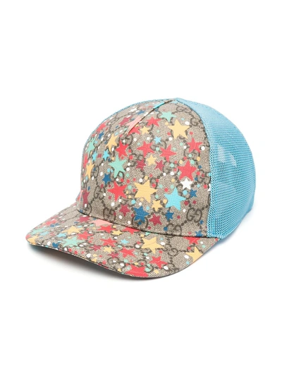 Gucci Gg Canvas Star-print Baseball Cap In Blue